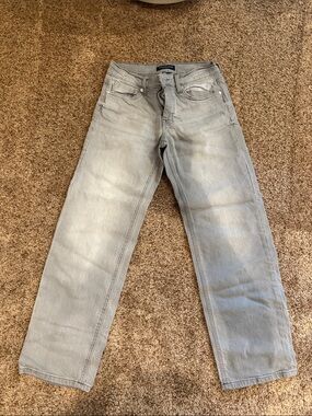 Aeropostale Women's Straight-Leg Jeans in Light Gray